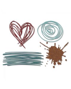 Fustella Sizzix Thinlits "Scarabocchi e macchioline" - 660222