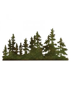 Fustella Sizzix Thinlits "Bordo boschivo, Linea di alberi" - 661604
