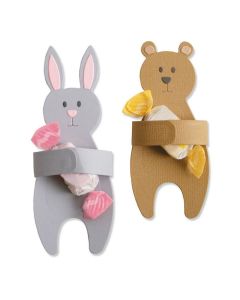 Fustella Sizzix Thinlits "Coniglio e orso abbracciati" - 663452