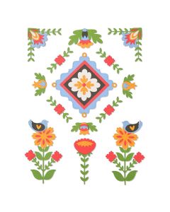 Fustella Sizzix Thinlits "Elementi Folk Art" - 663607