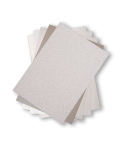 Set 50 fogli di cartoncino formato A4 - Tonalità argento