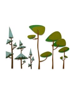 Fustella Sizzix Thinlits "Alberi moderni" - 665217
