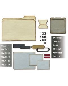 Fustella Sizzix Thinlits "Campione, indizi e documenti" - 665930