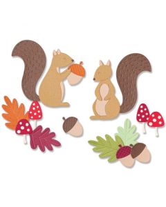 Fustella Sizzix Thinlits "Scoiattoli e ghiande" - 665952