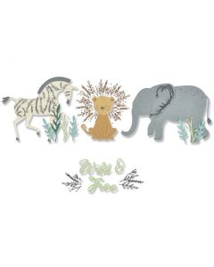 Fustella Sizzix Framelits "Safari floreale" con timbri - 666011