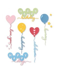 Fustella Sizzix Thinlits "Palloncini per occasioni" - 666014