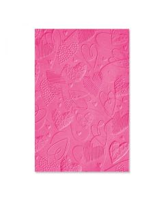Fustella Sizzix Embossing Textured Impression 3D "Cuori a rilievo" - 666038