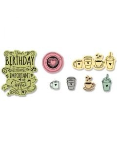 Fustella Sizzix Framelits "Set caffè" con timbri - 666104