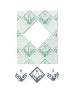 Fustella Sizzix Thinlits e Textured Impression "Cornice decorata" - 666136