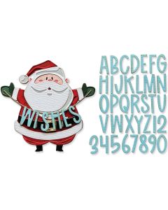 Fustella Sizzix Thinlits "Auguri di Natale, colorize" - 666338