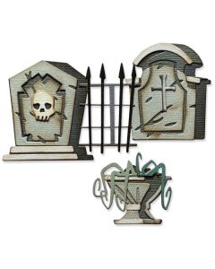 Fustella Sizzix Thinlits "Cimitero, colorize" - 666383