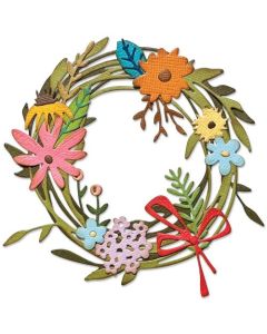 Fustella Sizzix Thinlits "Ghirlanda floreale funky, vault" - 666563