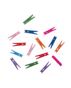 Set 32 mollette in legno multicolore da 45 mm