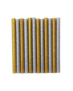 Set 12 bastoncini colla a caldo glitterata - Oro e argento