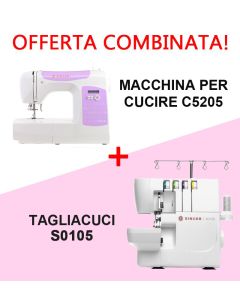 KIT MACCHINA DA CUCIRE Singer C5205 + TAGLIACUCI Singer S0105