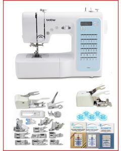 Macchina per cucire elettronica Brother FS40s Plus con Piedino Speedy + Set 15 piedini + Kit accessori extra