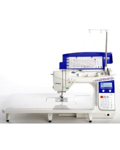 Macchina per cucire elettronica Juki HZL DX 2000 QVP con Piano di prolunga + Piedino Speedy "4x4" e piedino tagliacuci
