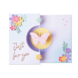 Fustella Sizzix Thinlits Biglietto con farfalla girevole - 665074