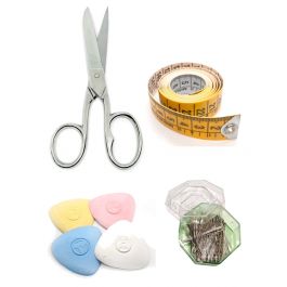 Kit Cucito 122 Pezzi - Gessetti Sartoriali, Spilli, Forbici, Metro A Nastro Per Trapuntatura E Cucito - Foto 5