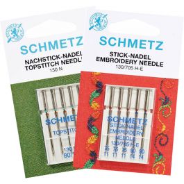 SCHMETZ 25 aghi assortiti per macchina da cucire 130/705H H-E taglia 75/11 e 90/14 (versione originale) (versione originale