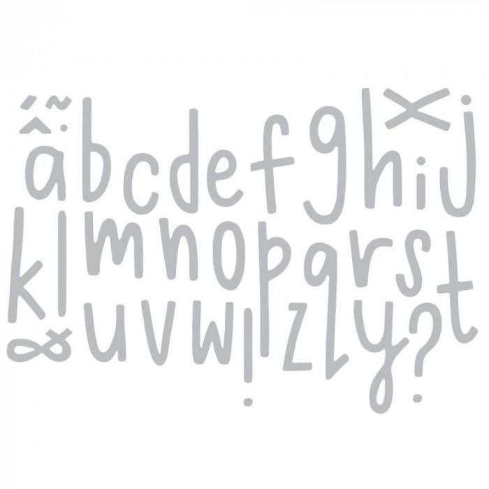 Fustella Thinlits Sizzix Alfabeto minuscolo lettere delicate
