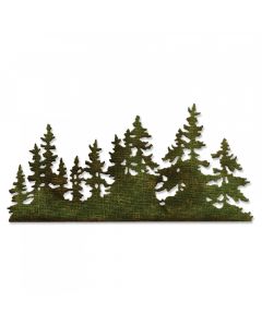 Fustella Sizzix Thinlits "Bordo boschivo, Linea di alberi" - 661604