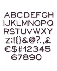 Fustella Sizzix Thinlits "Alfabeto maiuscolo e numeri (0,95 cm)" - 662226