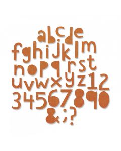 Fustella Sizzix Thinlits Alfabeto minuscolo e numeri "Cutout Lower 1,91 cm" - 663074