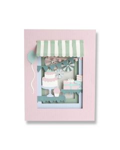  Fustella Sizzix Thinlits "Cartolina compleanno 3D" - 663581