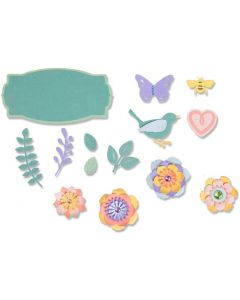 Fustella Sizzix Thinlits "Elementi primaverili" - 663583