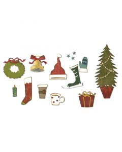 Fustella Sizzix Thinlits "Elementi festivi natalizi" - 664191