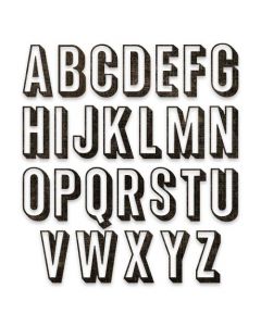 Fustella Sizzix Thinlits "Alfabeto maiuscolo ombreggiato" - 664729