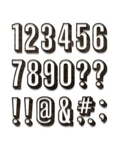 Fustella Sizzix Thinlits "Numeri ombreggiati" - 664808
