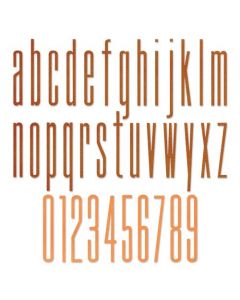 Fustella Sizzix Thinlits "Alfabeto minuscolo e numeri allungato 6,35 cm" - 665207