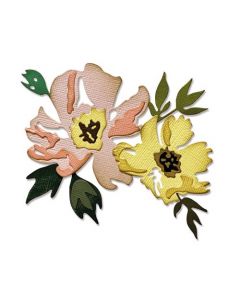 Fustella Sizzix Thinlits "Pennellata di fiori #1" - 665209