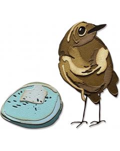 Fustella Sizzix Thinlits "Uccellino e uovo, colorize" - 665857