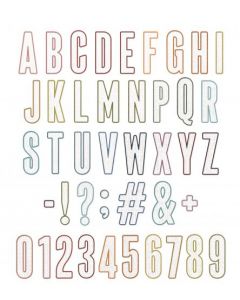 Fustella Sizzix Thinlits "Alfabeto, giornalino alfanumerico" - 666281