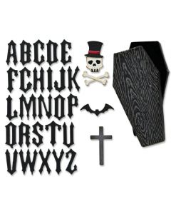 Fustella Sizzix Thinlits "Bara e alfabeto, vault" - 666680