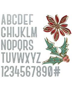 Fustella Sizzix Thinlits "Bozzetto stagionale e alfabeto vault, Natale" - 666719