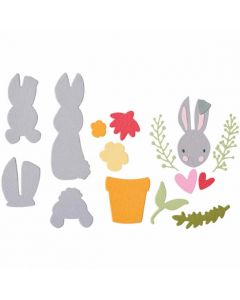Fustella Sizzix Framelits "Coniglietti e fiori #2" - 666795