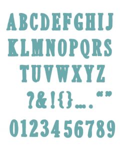 Fustella Sizzix Framelits "Alfabeto maiuscolo e numeri, linea sottile #2" - 666808