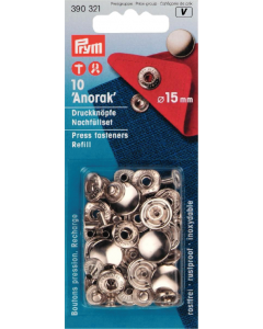 Bottoni a pressione "Anorak" 15 mm argento - Prym