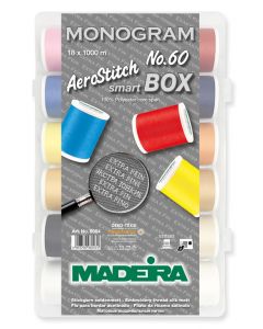 Box 18 filati Aerostitch Monogram n. 60 Madeira - mt. 1000