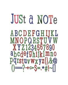 Fustella Thinlits Sizzix "Alfabeto e numeri Just a note" - 660111