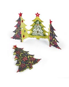 Fustella Thinlits Fold-A-Long Sizzix "Biglietto 3D Albero di Natale" - 660665