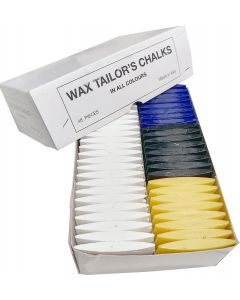 Gesso in cera per sarta - Scatola 48 pezzi (24 bianchi, 8 neri, 8 blu, 8 gialli)