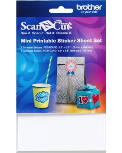 Set di 7 fogli adesivi stampabili formato cartolina Brother Scanncut