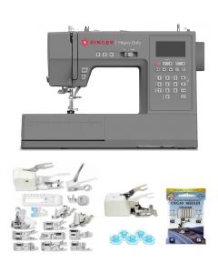 Macchina per cucire elettronica Singer Heavy Duty HD6805C + Piedino tagliacuci, piedino Speedy e set 15 piedini