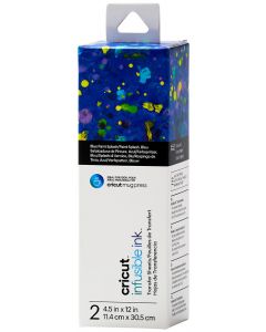 Infusible Ink Cricut fogli trasferibili 11,5 x 30,5 cm (2 pezzi) - Splash di vernice blu