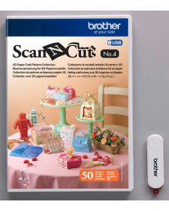 USB No. 4 Collezione di modelli artistici di carta in 3D Brother ScanNCut